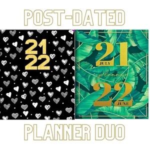 Tropical & Block Letter 2 NEW Planners Softbound Botanical & Heart Calendars NWT